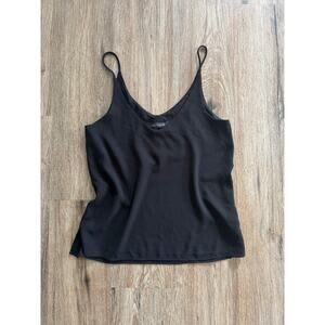 ZARA Woman Black V-Neck Cami Tank Top Sleeveless Spaghetti Strap Size S